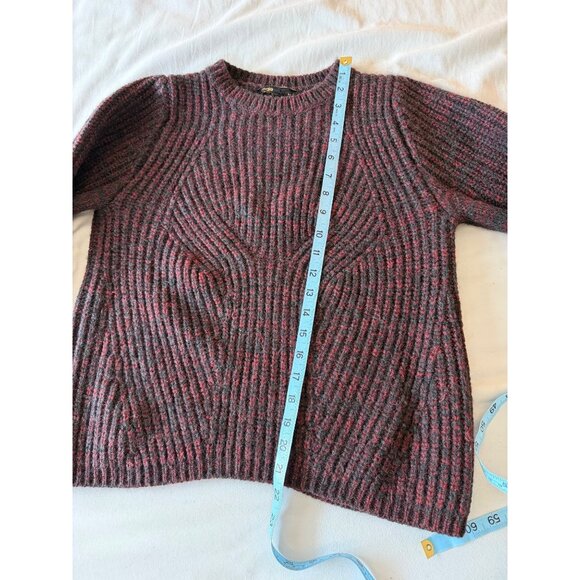 Maje Womens Sweater Size 2 Wine Color Wool Blend Long Sleeve Pullover Casual - Picture 7 of 13